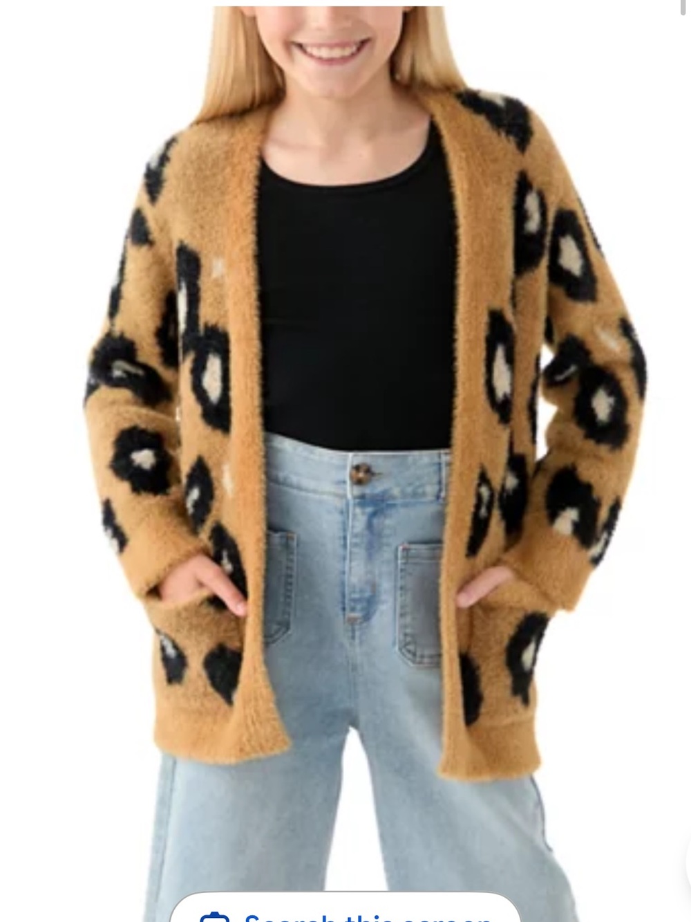 Crown & Ivy kids long animal print cardigan- NWT. Retail 39.50